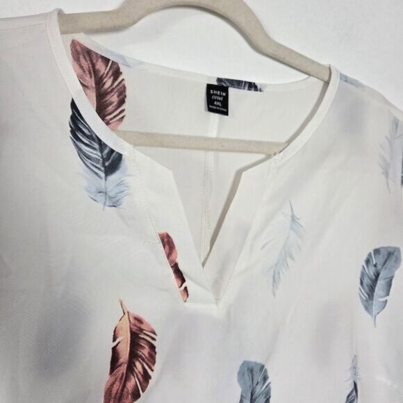 Plus Size 4X Feather Camisole Blouse Top White Boho Summer Festival Gypsy Hippie - Picture 3 of 5